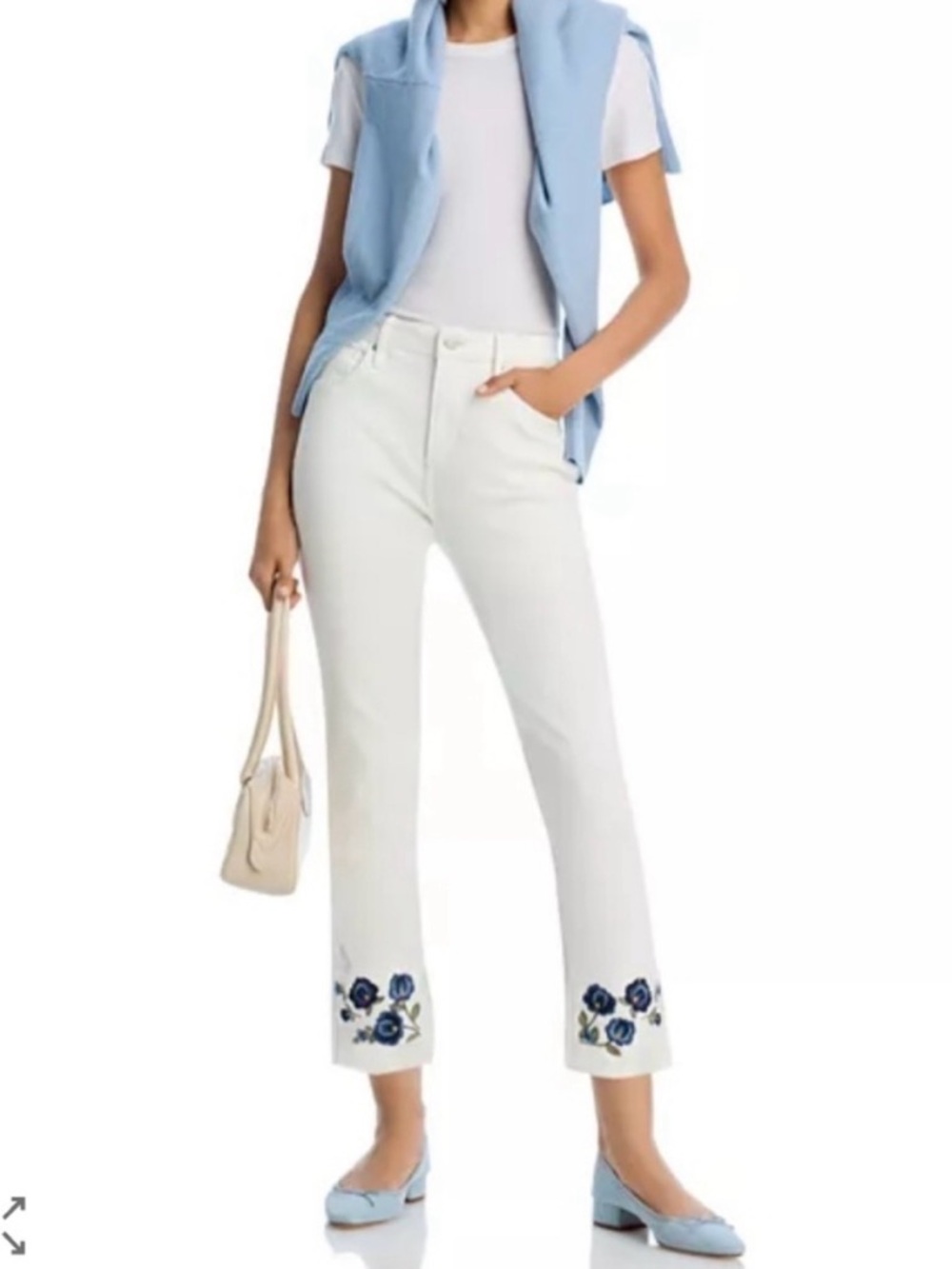 NWT Driftwood Jeans Colette Embroidered Cropped Straight Leg Jean